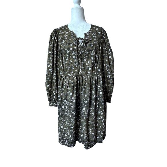 Old Navy Boho Spirit Dress Floral Green Pockets Shabby Chic SZ XL - Picture 2 of 15